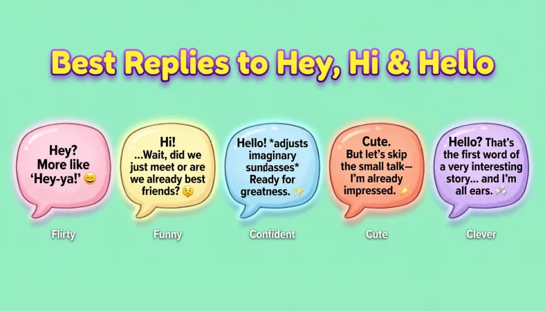 replies hey hi hello