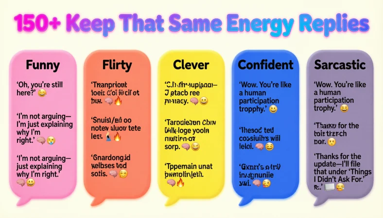 keep that same energy replies