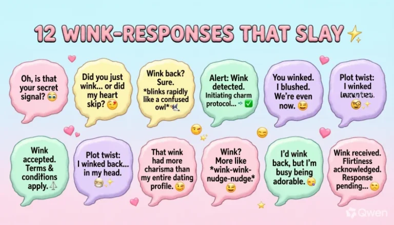 replies when a guy winks at you
