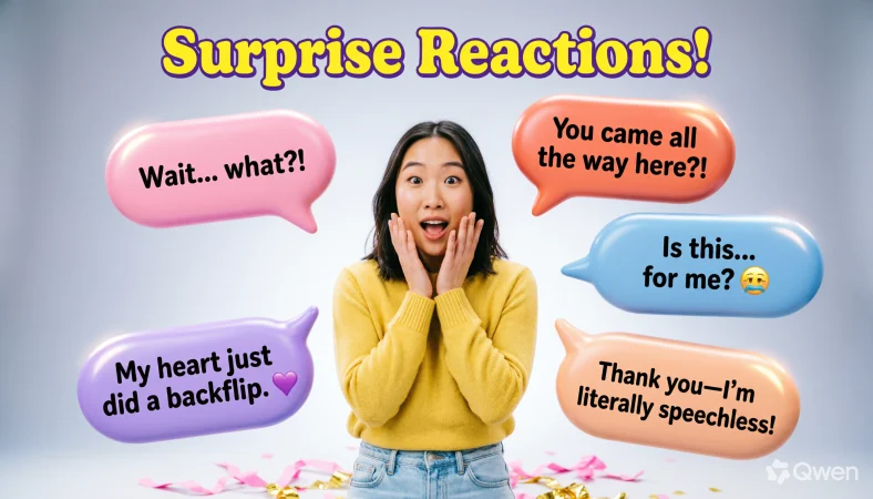 things to say when someone surprises you
