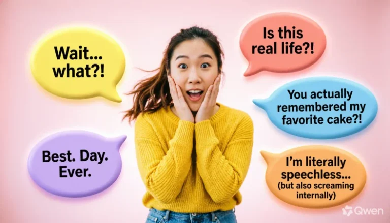 things to say when someone surprises you