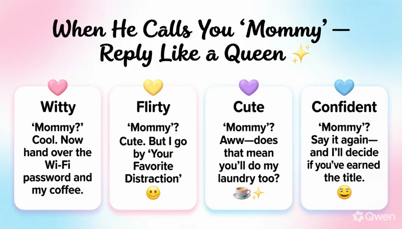 when a guy calls you mommy replies